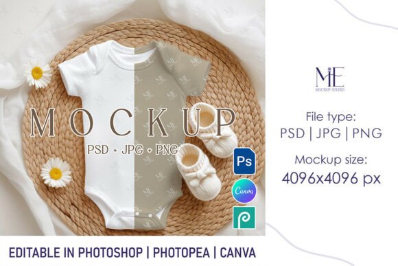Download Baby Bodysuit Mockup PSD, All-over Print - Premium Bundle