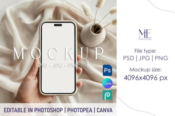 Download Boho IPhone Screen Mockup PSD PNG - Premium Resources