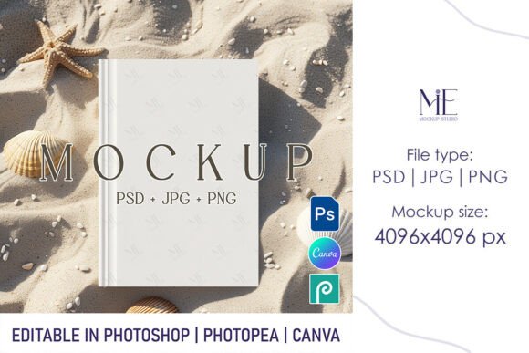 Download Beach Journal Mockup PSD, Hardcover Note - Mockup psd Collection