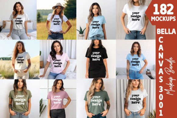 Download Bella Canvas 3001 Tshirt Mockup Bundle - Bella canvas 3001 tshirt Collection