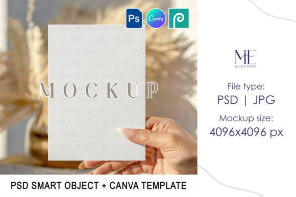 Download 5x7 Invitation Card Mockup PSD Canva - Premium Bundle