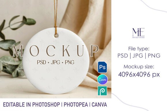 Download Boho Round Ceramic Ornament Mockup PSD - Premium Resources